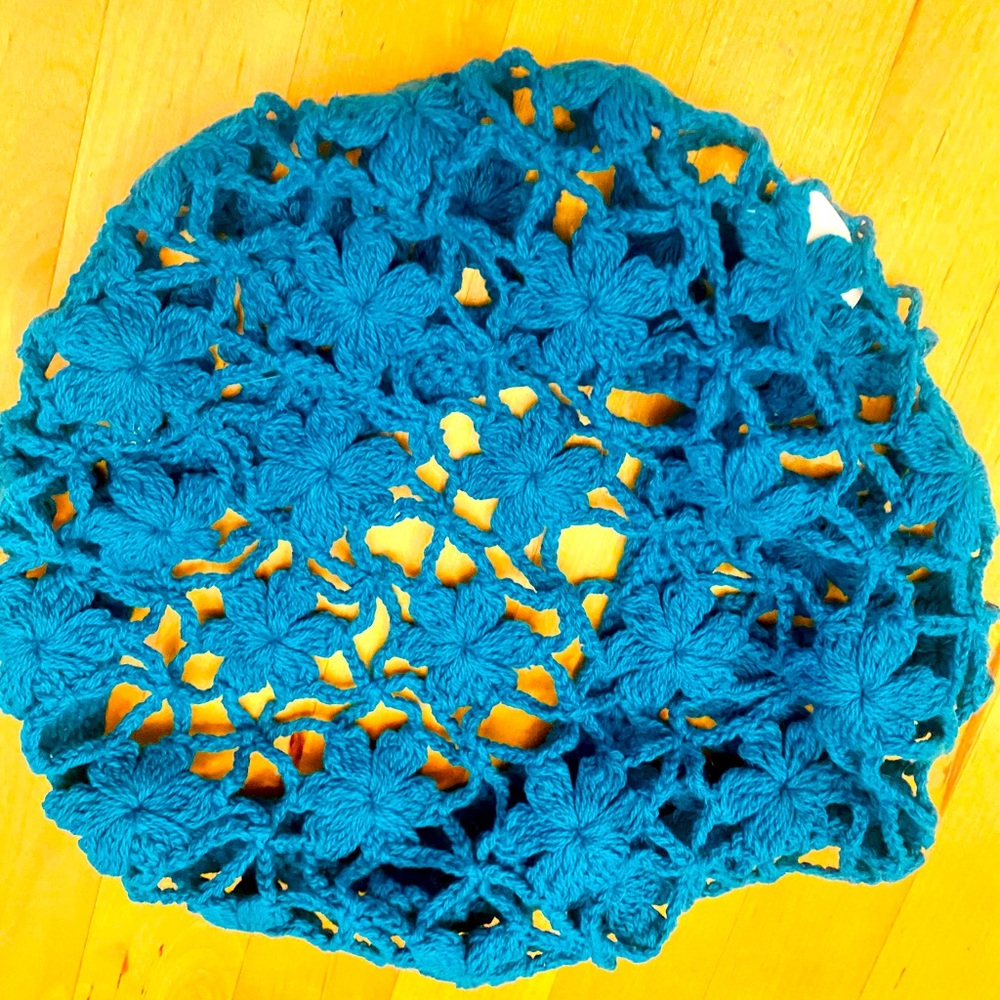 Teal crocheted Hat